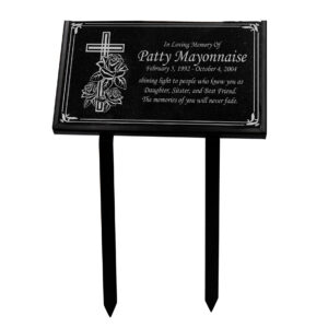 Marble Stake Flower Plaque